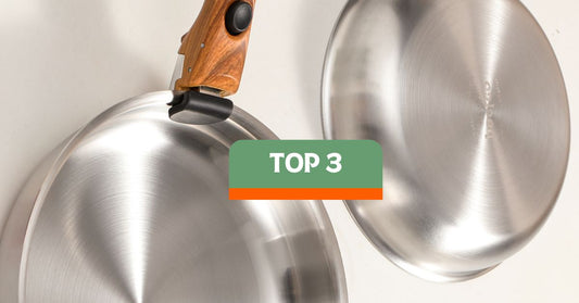Top des poêles inox à manche amovible Poeleo en 2026 : modèles 22 cm, 26 cm et 28 cm.