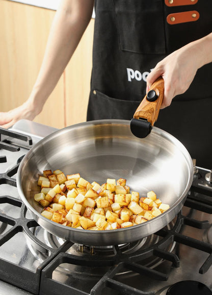 Poêle inox 28 cm poignée amovible