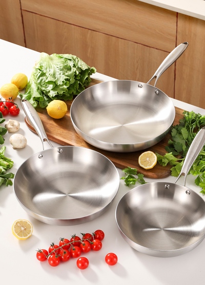 Pack poêles inox 22/26/28 cm